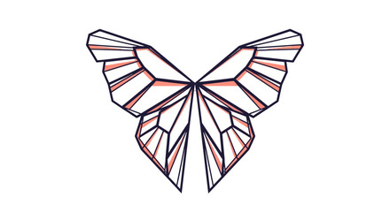 Fototapeta premium Geometric Butterfly: A Stylish And Modern Illustration Against a Black Background