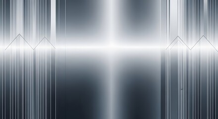 Photo of abstract metallic with vertical lines and bright central reflection