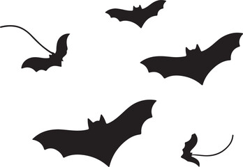 SILHOUETTE OF BAT GARLAND SILHOUETTE HALLOWEEN