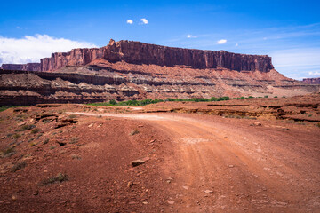 hiking near moab in canyonlands island in the sky in utah, usa
