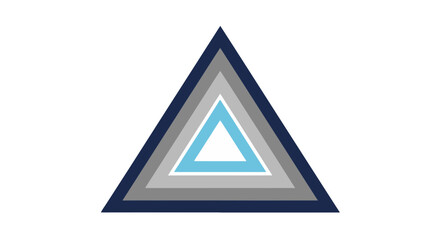Geometric Layered Triangle Design Featuring Blue, Gray and White Colors on Black Backgrounds