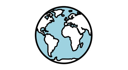 Illustrated Earth Globe Depicted On A Black Backdrop To Illustrate Global Concepts