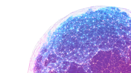 Digital glowing globe with interconnected network and futuristic design for technology concepts