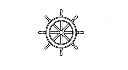 Classic nautical ship s wheel silhouette for maritime and sailing themes