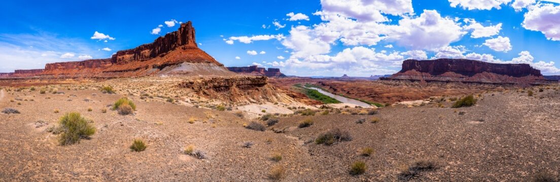 hiking near moab in canyonlands island in the sky in utah, usa