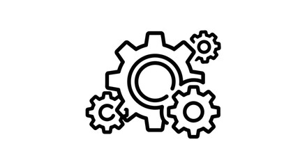 Interlocking Tech Illustration Depicting Networked Gears, Collaboration And System Design