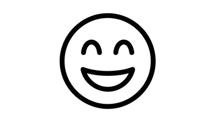Obraz premium Joyful Smiley Face Expresses Happiness and Positive Emotions on Black Background