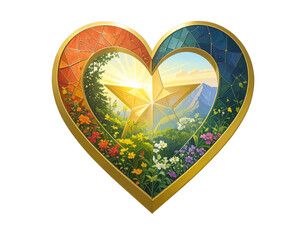 golden heart with diamonds