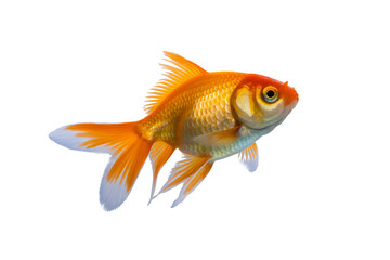 Vibrant goldfish swimming gracefully, showcasing elegant fins and scales, ideal for aquatic themes, pet stores, and decorative designs