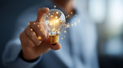 Faceless growth marketer reviewing cohort analysis with lightbulb retention insight creative scaling optimization digital growth metrics dashboard defocused with copy space