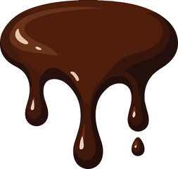 Dripping dark chocolate sauce with highlights melting