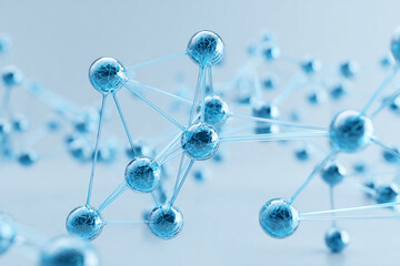 Abstract visualization of multi-level marketing or referral network system. Modern business illustration on light blue background.