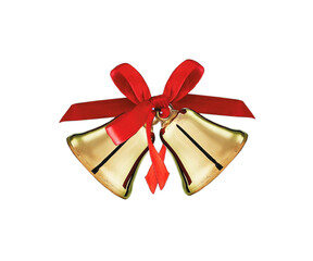 a set of christmas bells isolated on a transparent background