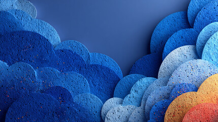 Conceptual image showing cultural diversity, teamwork, and inclusion ideas. Modern design on blue background.