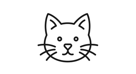 Obraz premium Minimalist Cat Face Drawing Against Black Background Suitable For Various Designs