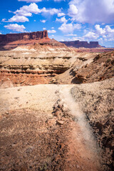 hiking near moab in canyonlands island in the sky in utah, usa