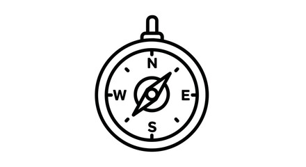 Minimalist Compass Icon Pointing Navigation Against a Black Background for Directional Guidance