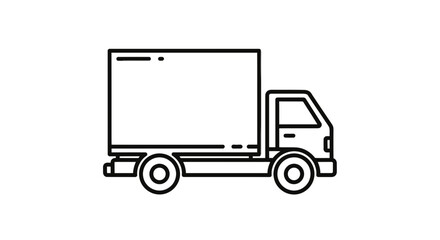 Fototapeta premium Minimalist Delivery Truck Outline On Black Background For Packaging And Logistics Visuals