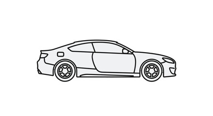 Minimalist Car Design Vector Illustration on Black Background for Modern Projects