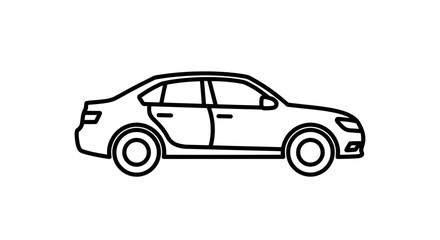Minimalist Car Outline Illustration Ideal For Automotive Design And Transportation Projects