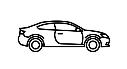 Naklejka premium Minimalist Car Outline Illustration In A Sleek Design Suitable for Design Concepts