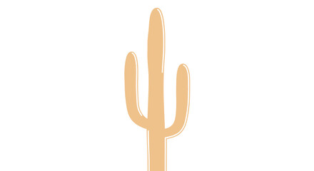 Obraz premium Minimalist Desert Cactus Illustration on a Sleek, Black Background for Versatile Usage