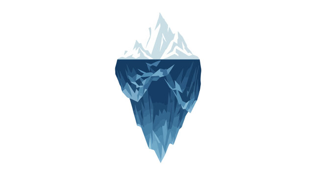 Minimalist Depiction Of An Iceberg Against A Dark Background Illustrating Profundity And Concealment