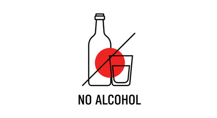 Minimalist Design Depicting Prohibition, Symbolic Imagery, and Non-Alcoholic Beverage