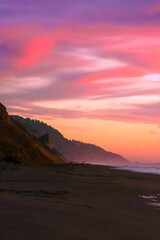 sunset over the sea. 