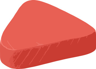 Red triangular object with textured surface triangle