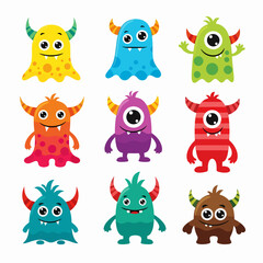 Flat Cartoon Monster Illustration 