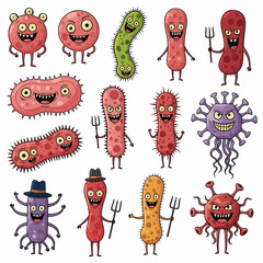 Cute cartoon Monsters. Set of cartoon monsters: goblin, ghost, troll, monster, yeti and alien . Halloween design. Vector illustration isolated