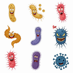 Cute cartoon Monsters. Set of cartoon monsters: goblin, ghost, troll, monster, yeti and alien . Halloween design. Vector illustration isolated