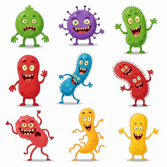 Big set of cartoon monsters. Cute monsters. Kids funny character design for posters, cards., magazins. Vector illustration