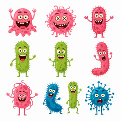 Big set of cartoon monsters. Cute monsters. Kids funny character design for posters, cards., magazins. 