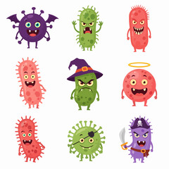 Vector illustration of monsters cartoon collection
