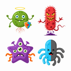 Cartoon Monsters collection. Vector set of cartoon monsters isolated. Ghost, troll, gremlin, goblin, devil and monster.