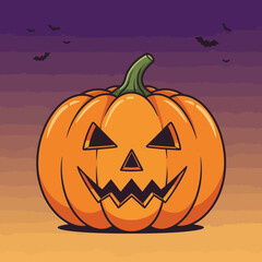 Naklejka premium Cartoon jack o lantern halloween illustration