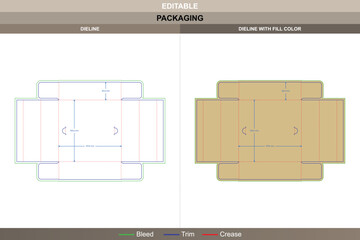 Food tray box dieline vector printing packaging template featuring snap lock folding structure and precise die line arrangement for secure meal service