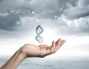 DNA Helix in Hand - Science, Technology, and the Future of Genetics.