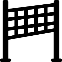 Simple black volleyball net icon silhouette symbol graphic design element