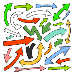 Colorful Hand Drawn Arrows Collection Directional Signs and Pointers Variety Pack for Graphic Design