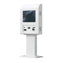 Modern photo booth kiosk isolated on transparent background