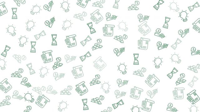 Seamless Pattern Design Featuring Travel and Transport Icons With Green Outlines on White Background, Graphic Vector Illustration, Repeating Concept