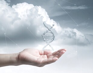 DNA in Hand - A Glimpse into Genetic Potential and Future Science.