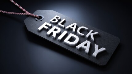 Black Friday sale tag on black,