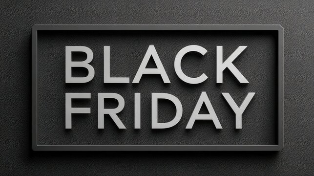 Black Friday text on dark texture