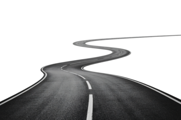 Winding road leading to success, journey through life's challenges, path to goals, business travel, adventure and exploration, future vision