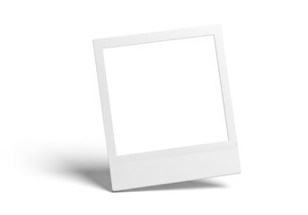 Blank polaroid photo frame template with shadow on white surface minimalist design