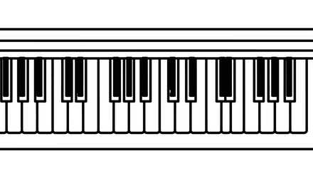Fototapeta premium Minimalist Piano Keys Illustration In Black And White, Perfect For Musical Projects